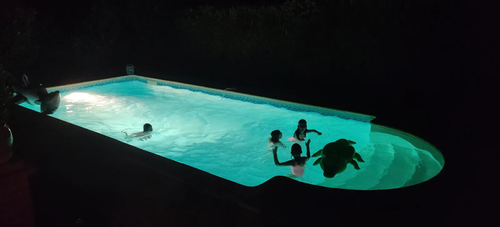 Photo de la piscine de nuit